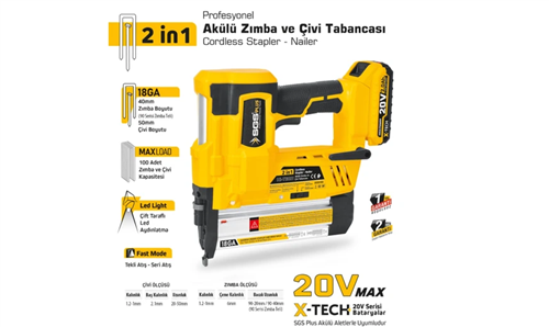 AKÜLÜ ZIMBA VE ÇİVİ TABANCASI SETİ 20V 4,0ah
